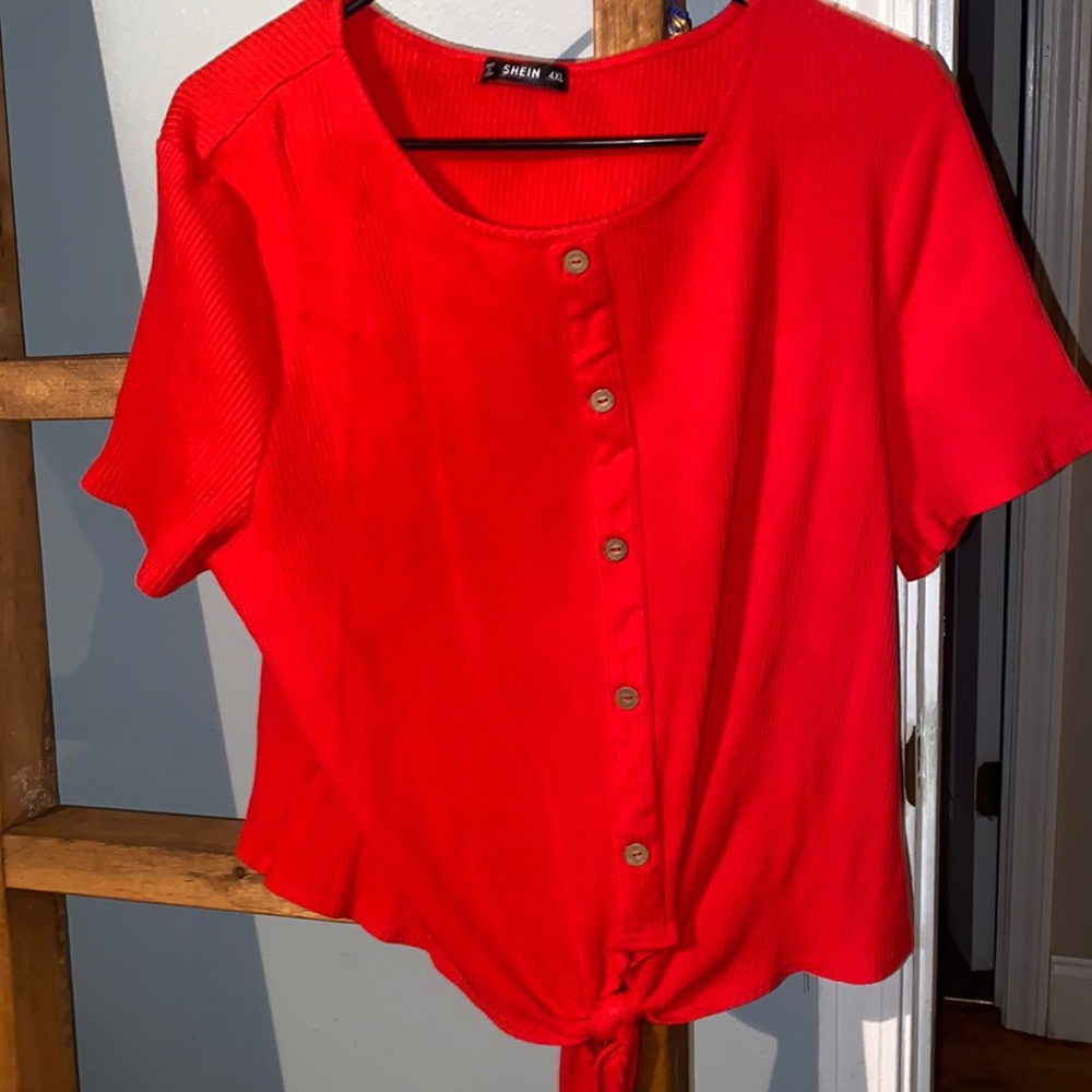 Bright red top